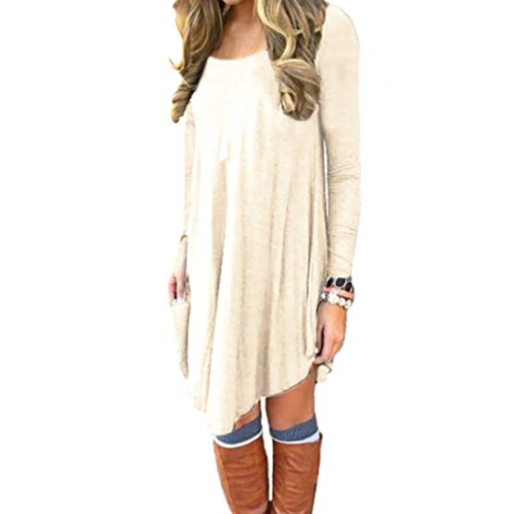 Women's Long Sleeve Casual Loose T-Shirt Dress